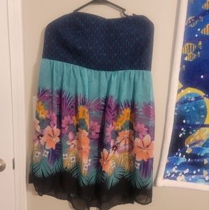 Torrid Tropical Strapless Mini Dress